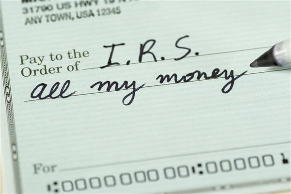 چک پرداخت مالیات بر درآمد بابت همه پول من به سرویس درآمد داخلی