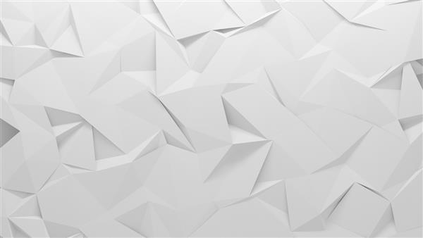 مثلث چند ضلعی انتزاعی بافت سه بعدی کاغذ سفید مچاله شده