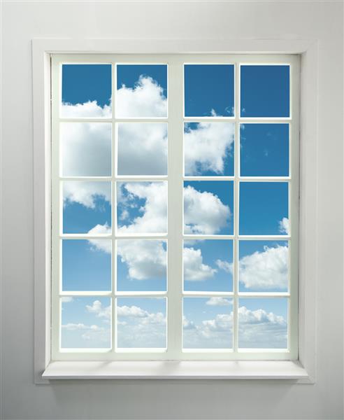 پنجره مدرن با ابر شامل مسیر قطع