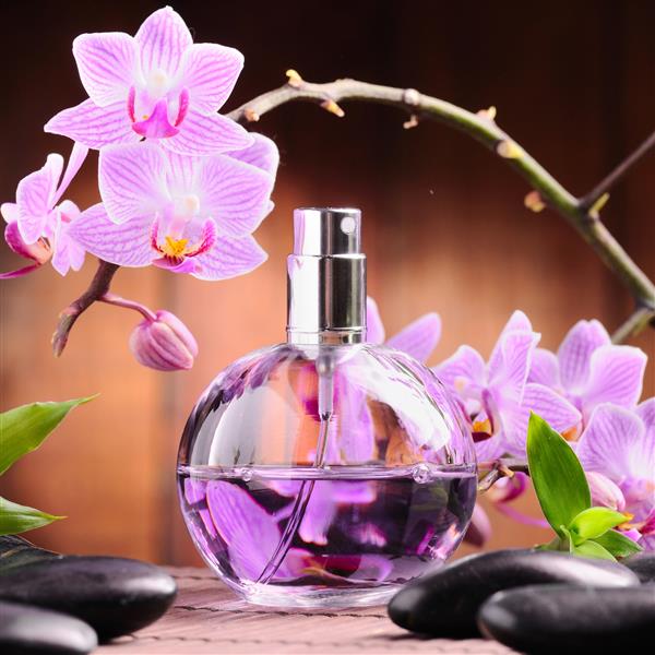 ارکیده و بطری عطر