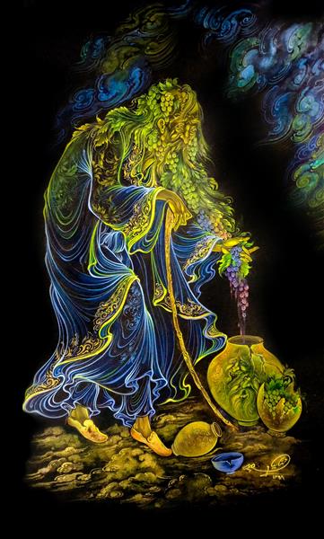 من شراب از باده ی خود میخورم نقاشی مینیاتور و نگارگری اثر میلاد مهتابیان پور