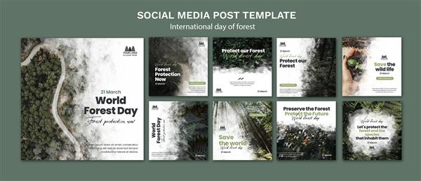 قالب پست های اینستاگرام روز جهانی جنگل