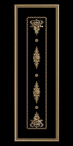 قاب طلایی کلاسیک با تزئینات جدا شده در زمینه مشکی