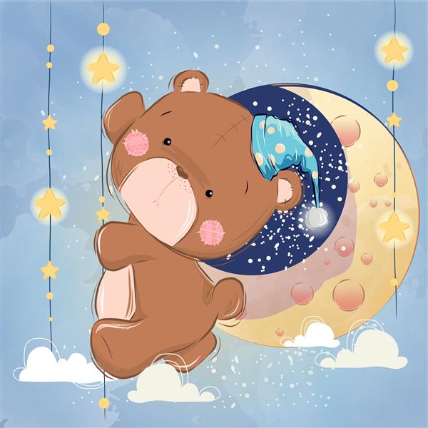 خرس ناز در حال صعود به ماه است