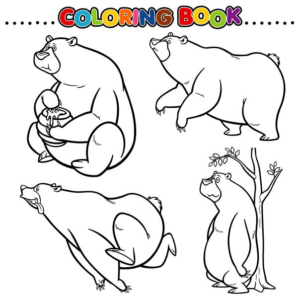 کتاب رنگ آمیزی کارتونی - خرس