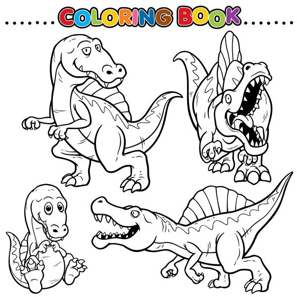کتاب رنگ آمیزی کارتونی - شخصیت دایناسورها