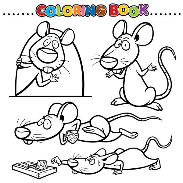 کتاب رنگ آمیزی کارتونی - موش صحرایی