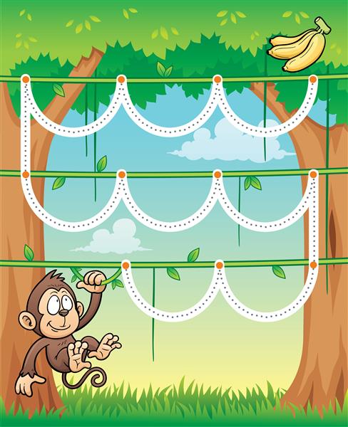 بازی آموزشی میمون - نقطه نقطه