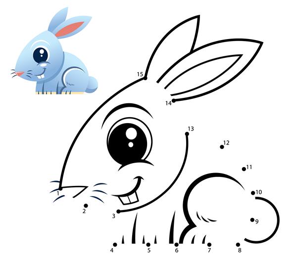 بازی آموزش اعداد بازی نقطه به نقطه کارتون خرگوش