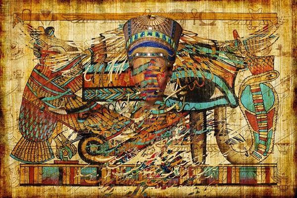 ملکه زیبای مصر کلئوپاترا نقاشیخط دیجیتال آرت 