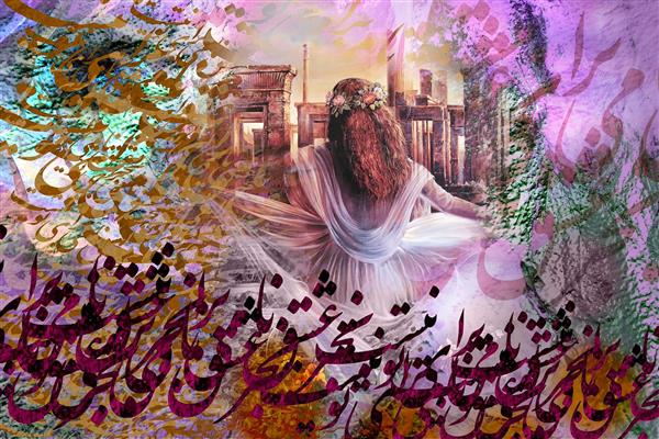 ملکه زیبا در تخت جمشید شیراز نقاشیخط اثر سامان رئوفی