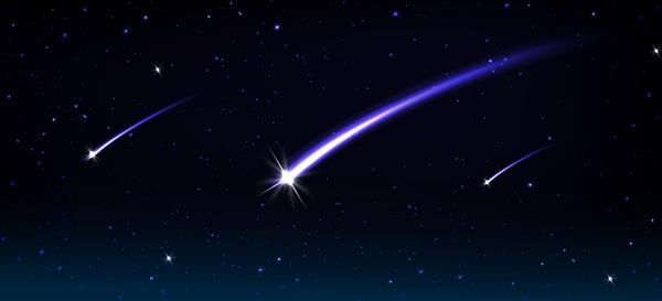 سقوط دنباله‌دارها سیارک‌ها و شهاب‌سنگ‌ها با شعله آبی در کیهان