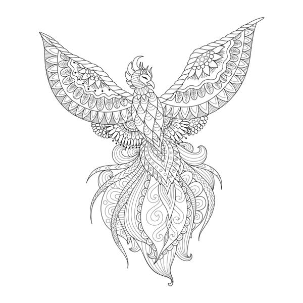 طرح طاووس طراحی شده با دست