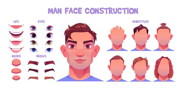 سازنده چهره مرد آواتار سرهای خلق شخصیت مرد قفقازی مدل مو بینی چشمان با ابرو و لب