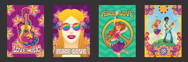 پوسترهای هیپی صلح و عشق