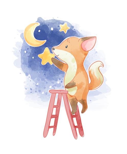 نردبان روباه بالا رفتن برای تصویر شب ستاره