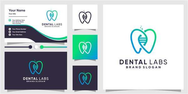 لوگوی آزمایشگاه های دندانپزشکی با وکتور ممتاز به سبک خلاقانه مدرن
