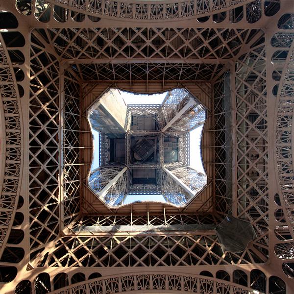 نمای برج ایفل از پایین پاریس فرانسه