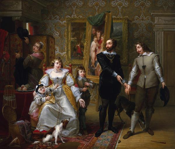 هنرمند روبنس در حال معرفی بروور به همسرش نقاشی اثر لوئیس دو پاسکویه	
