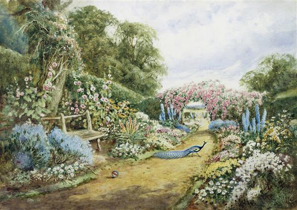 یک باغ روستایی انگلیسی نقاشی اثر هنری استنارد