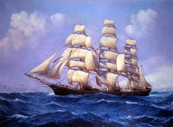 نقاشی کشتی کلیپر کاتی سارک اثر لوئیس پاپالوکا
