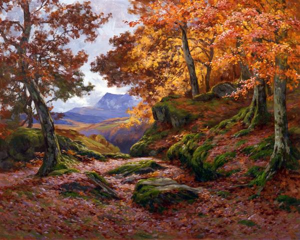 نقاشی طلای پاییزی اثر آلفرد اولیور