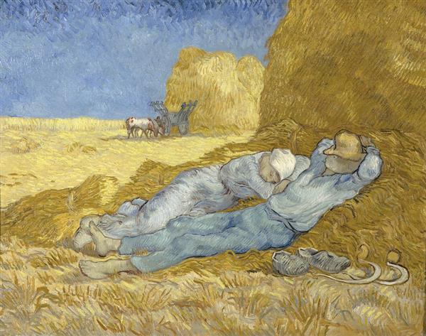 استراحت روزانه بین کار نقاشی اثر ونسان ون گوگ