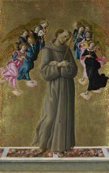نقاشی سنت فرانسیس آسیزی با فرشتگان اثر ساندرو بوتیچلی	