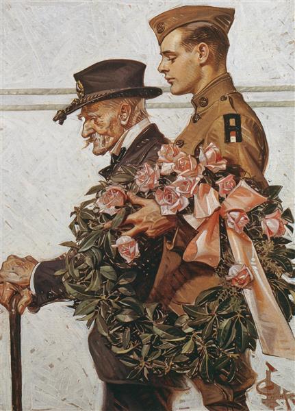 نقاشی کهنه سربازان اثر جوزف کریستین لیندکر