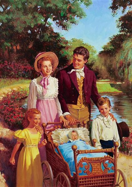 نقاشی قدم زدن خانوادگی اثر رابرت لی بران	