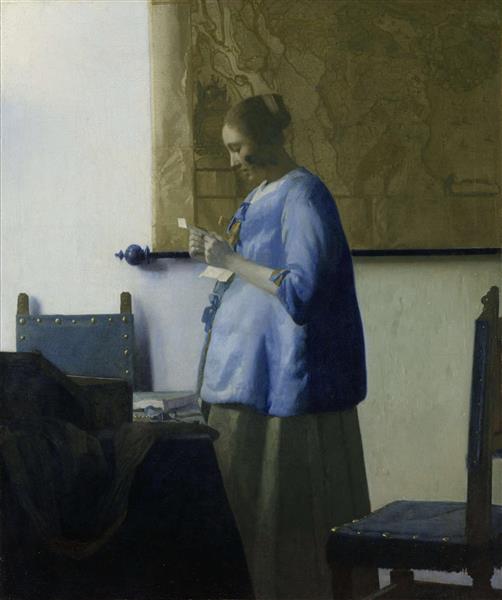 نقاشی زنی با کت آبی اثر یوهانس ورمر