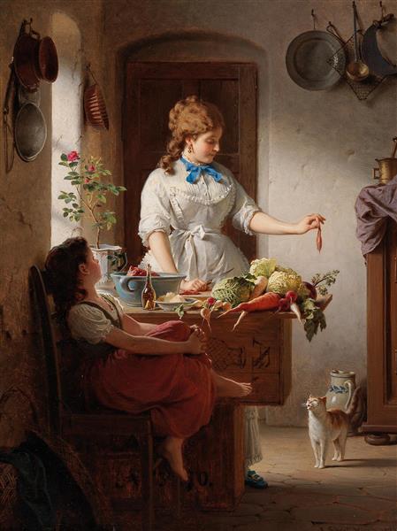 ایدیل آشپزخانه اثر آنتون ایبرت نقاشی 