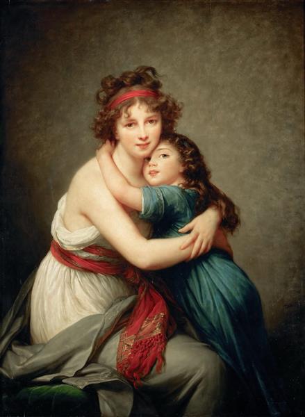 نقاشی پرتره از خود با دخترش جولی اثر لوئیز الیزابت ویژه لوبرن
