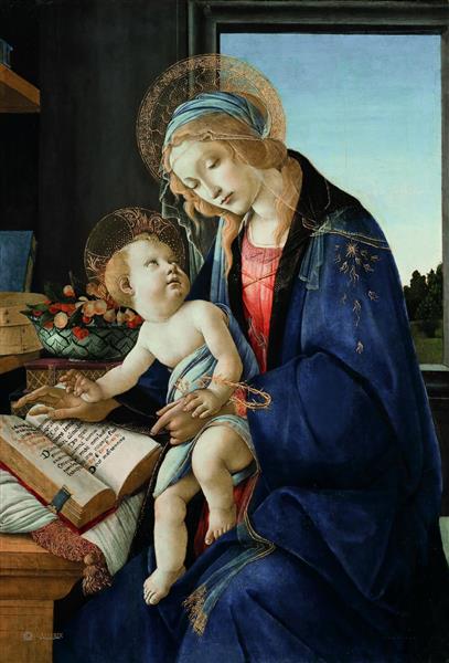 نقاشی مدونا و کتاب مقدس ساندرو بوتیچلی