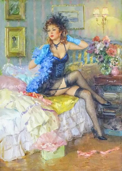 نقاشی زنی در اتاقش اثر کنستانتین رازوموف	