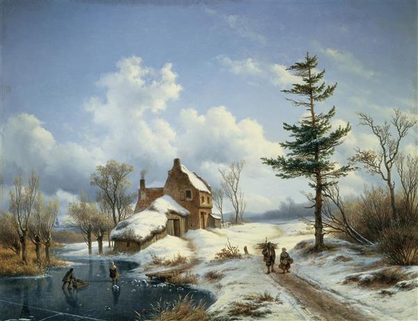 نقاشی یک روز زمستانی صاف اثر کورنلیوس لییست