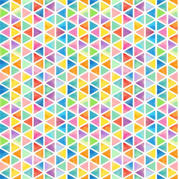مثلث های آبرنگ چند ضلعی رنگین کمان موزاییکی