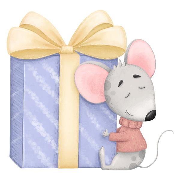 موش ناز با ژاکت در آغوش تصویر هدیه تولد