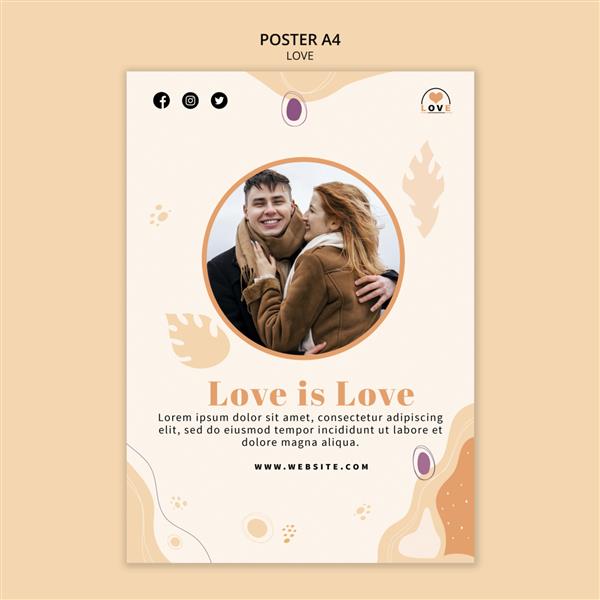 قالب طراحی پوستر عشق مینیمالیستی