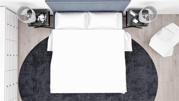 اتاق خواب یا اتاق هتل شیک با مبلمان کلاسیک نمای بالا