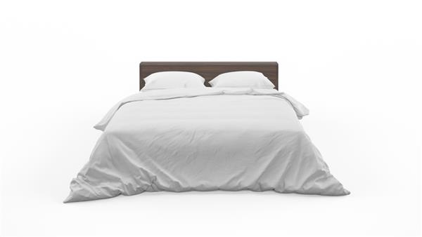 تخت دو نفره با روتختی سفید جدا شده