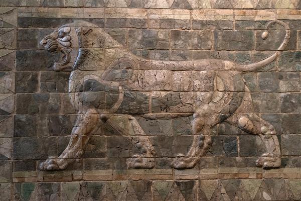 قصر داریوش پادشاه ایران با جزئیات نقش برجسته شیر