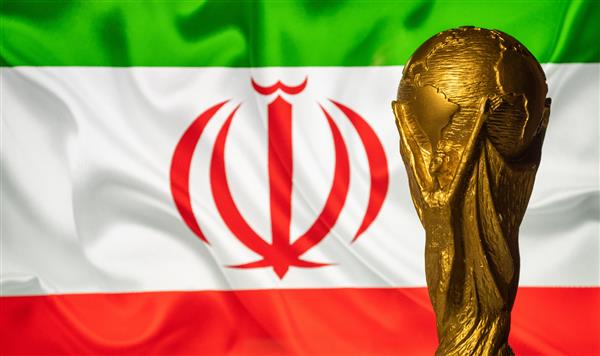 6 اکتبر 2021 تهران ایران جام جهانی فوتبال در پس زمینه پرچم ایران