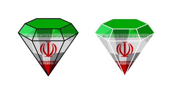 الماس های روشن در رنگ های پرچم ملی ایران