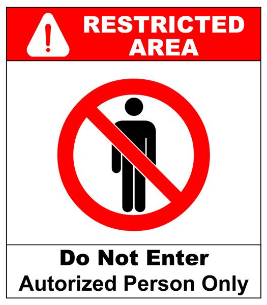 دایره علامت ممنوعه منطقه محدود شده فقط برای اعضا یا بدون ورود به سیستم منطقه احتیاط