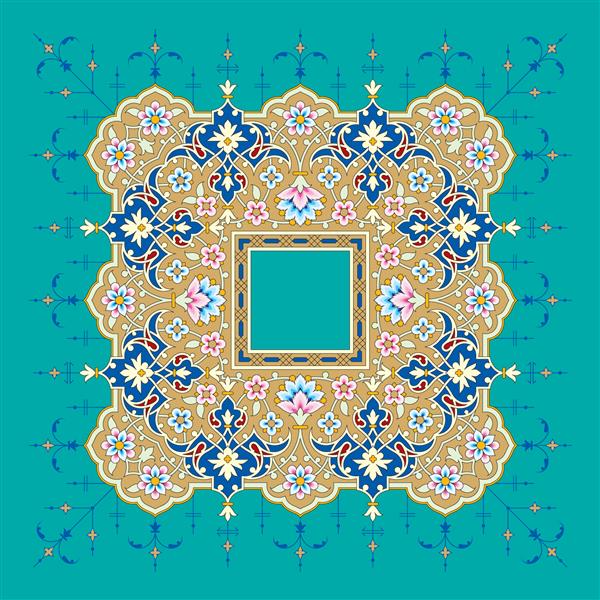 زیور گل عربی طراحی سنتی اسلامی عنصر تزئین مسجد