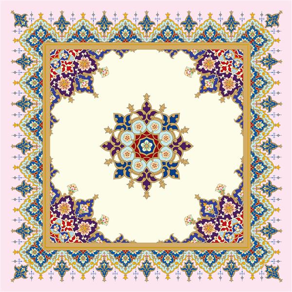 مرز گل عربی طراحی سنتی اسلامی