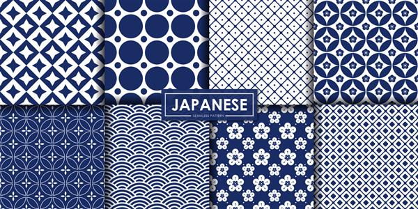 مجموعه الگوی بدون درز ژاپنی کاغذ دیواری تزئینی