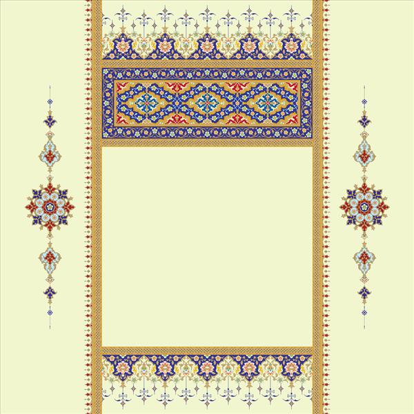 الگوی گل برای طرح شما قاب سنتی ایرانی ایزنیک پس زمینه وکتور