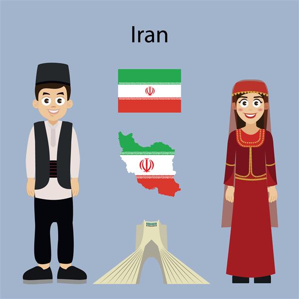دختر و پسر ایرانی با لباس سنتی